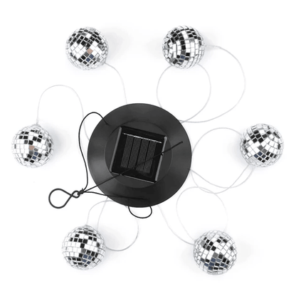 Mirror Ball Wind Chime – Solar LED Garden Decoration